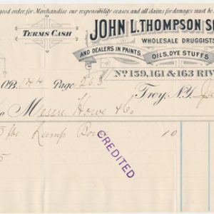 John L. Thompson Sons & Co. 1890 Billhead - Image 2