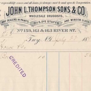 John L. Thompson Sons & Co. 1890 Billhead