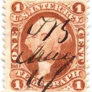 R4C 1 cent Telegraph first issue revenue stamp