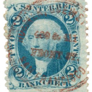 R5b 2 cent Bank Check first issue revenue