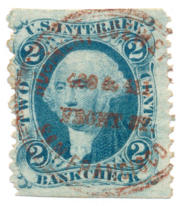 R5b 2 cent Bank Check first issue revenue - Image 2
