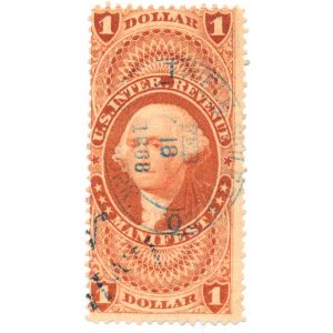 R72C $1.00 Manifest, Thiele, Seiler & Co. Steamship Co. cancel