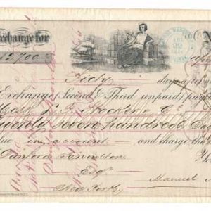 R23c, R77c on 1866 Incoming Foreign Bill of Exchange, Nuevitas, Cuba