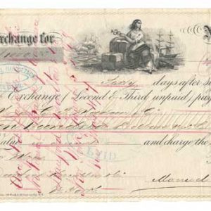 R54c on 1868 Incoming Foreign Bill of Exchange, Nuevitas, Cuba