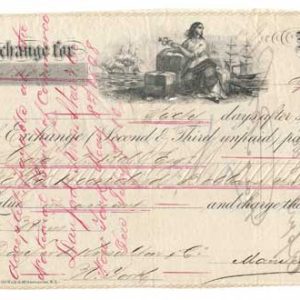 R84cc on 1868 Incoming Foreign Bill of Exchange, Nuevitas, Cuba