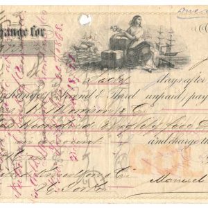 R24c, R64c on 1868 Incoming Foreign Bill of Exchange, Nuevitas, Cuba - Image 2
