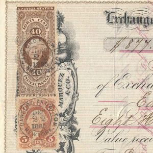 R24c, R53c on 1865 Incoming Foreign Bill of Exchange, Nuevitas, Cuba - Image 4