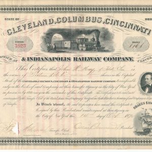 R46c on 1870 Cleveland, Columbus, Cincinnati RR  Stock Certificate - Image 2