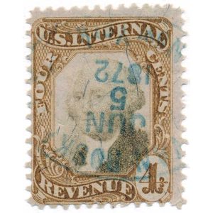 R136 4c Third Issue Revenue Stamp