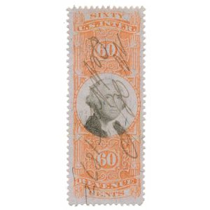 R142 60c Third Issue Revenue Stamp