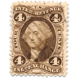 R20d 4 cent First issue, Inland Exchange, Silk Paper