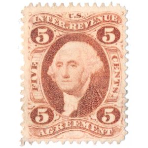 R23d 5 cent First issue, Agreement, Silk Paper