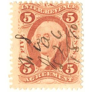 R23d 5 cent First issue, Agreement, Silk Paper