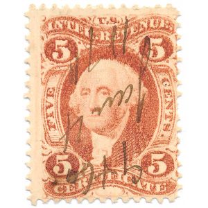 R24c 5 cent First issue, Certificate, Thick Paper