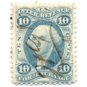 R35ce 10 cent First issue, Foreign Exchange Ultramarine