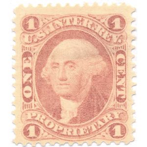 R3c 1 cent Proprietary first issue revenue stamp MH