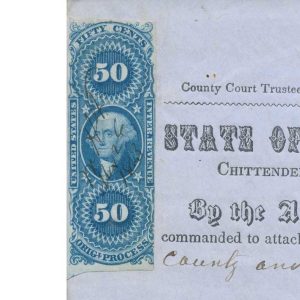 R60a Original Process on 1863 Chittendon Vermont writ, Daniel Tyler - Image 2
