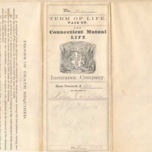 R44c on 1870 Connecticut Mutual Life Insurance Policy, Nathan Cadwallader - Image 4