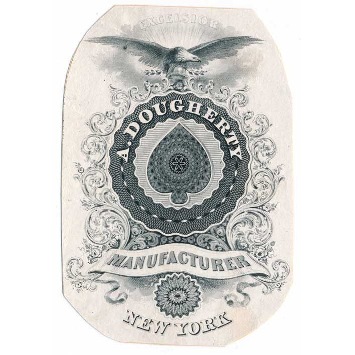 A. Dougherty Playing Card Back Die Proof ABNCo.