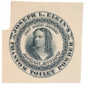 Joseph L. Elgin's Phantom Toilet Powder Die Proof 1863