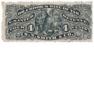 RS225d S. N. Smith, Dr. Crook's Wine of Tar Medicine Stamp