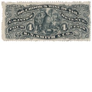 RS225d S. N. Smith, Dr. Crook's Wine of Tar Medicine Stamp - Image 2