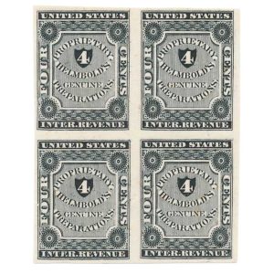 RS108P3 Helmbold's Genuine Preparations Plate Proof Block of 4