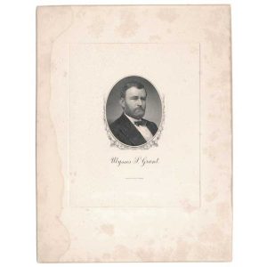 Ulysses S. Grant Die Proof Engraving, die sunk on card BEP