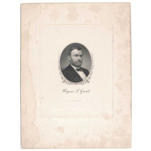 Ulysses S. Grant Die Proof Engraving, die sunk on card BEP - Image 2