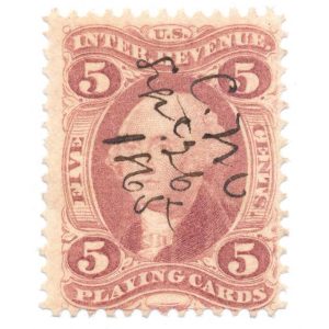 R28c First Issue Playing Cards Revenue Stamp