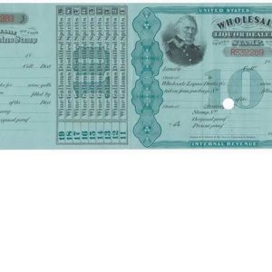 Series of 1878 Wholesale Liquor Dealer stamp, Winfield Scott