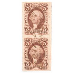 R27a 5 cent First issue, Inland Exchange, pair