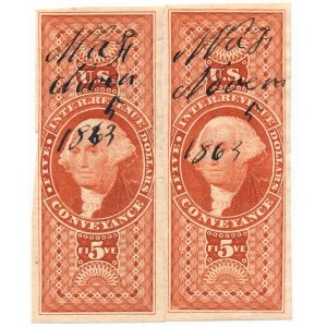 R89a Revenue Stamp Conveyance, pair