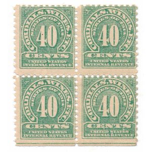 RE29 40c Cordials and Wine Revenue Block of 4