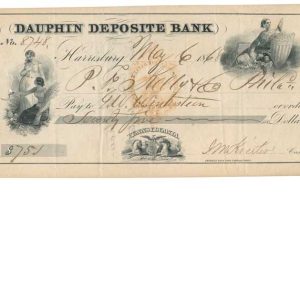 RN-H3 on Dauphin Deposit Bank Check ABNCo. 1868