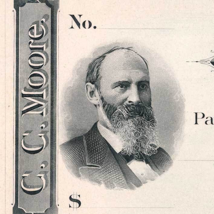 C. C. Moore, check die proof, 1880s, ex Morris - Image 5