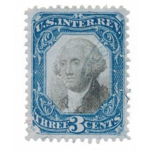 R105 3c Second Issue Revenue Stamp