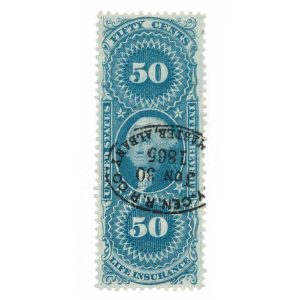 R58c First Issue Life Insurance, NY Central RR cancel
