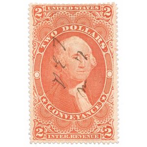 R81d $2.00 Conveyance Revenue Stamp, Silk Paper