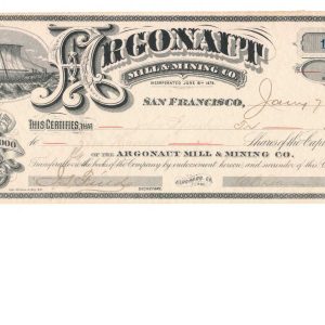 Argonaut Mill & Mining Co. El Dorado County, California Stock Certificate - Image 3
