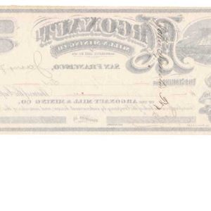 Argonaut Mill & Mining Co. El Dorado County, California Stock Certificate - Image 2