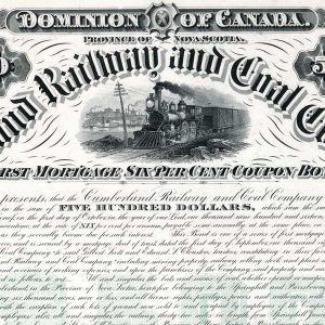 Cumberland Railway and Coal Co. 1886 30 year bond PROOF, Canada Bank Note Co. - Image 3