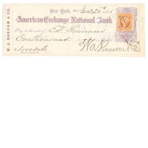 RN-B13 + R6c W.A. Ransom & Co. Check 1866 - Image 2