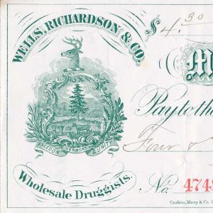RN-D1 on 1875 Wells, Richardson & Co. Bank Check - Image 4