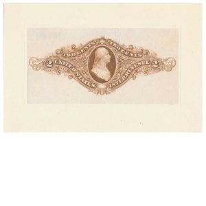 RN-J-A Revenue Stamped Paper Die Proof Essay on India on Card - Image 2