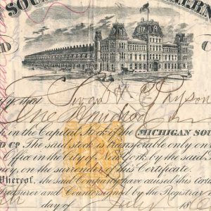 RN-T4 Michigan Southern & Northern Indiana Stock Certificate - Image 3