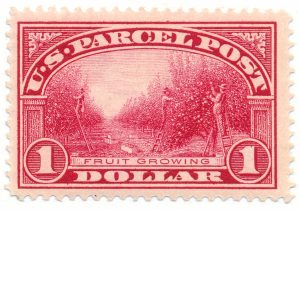 Q12 $1 Parcel Post Stamp, 1913, Original Gum, Hinged - Image 2