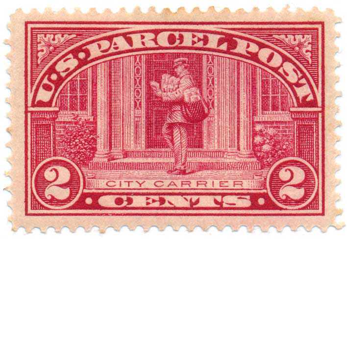 Q2 2c Parcel Post Stamp, 1913, Original Gum, Hinged