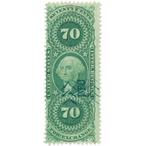 R65d First Issue Revenue Stamp, Foreign Exchange, Silk paper