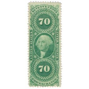 R65d First Issue Revenue Stamp, Foreign Exchange, Silk paper